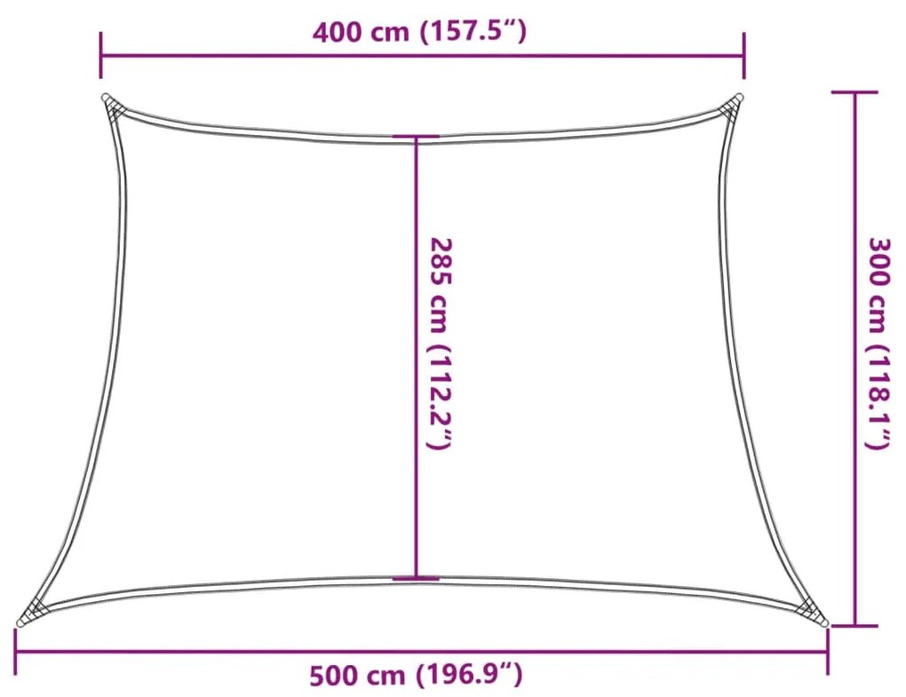 Para-sol estilo vela 160 g/m² 4/5x3 m PEAD vermelho