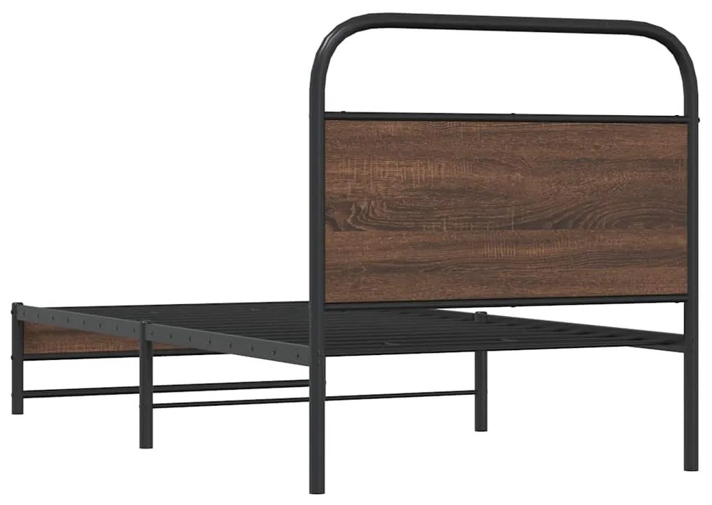 Estrutura cama s/ colchão derivados madeira carvalho castanho