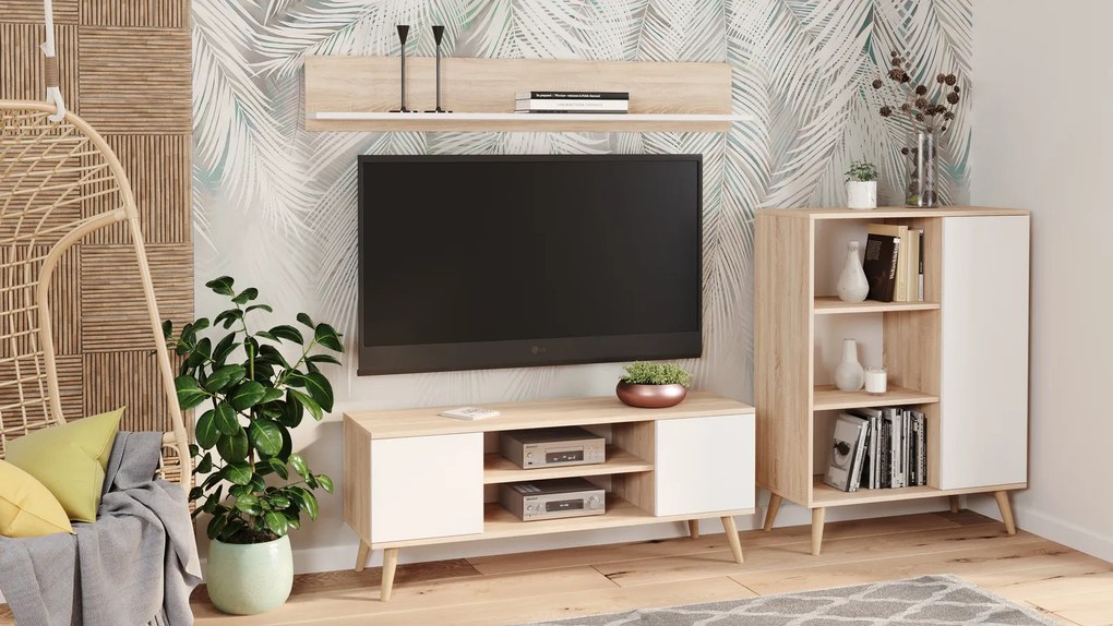 Móvel TV Focus 155 cm cor carvalho sonoma /branco