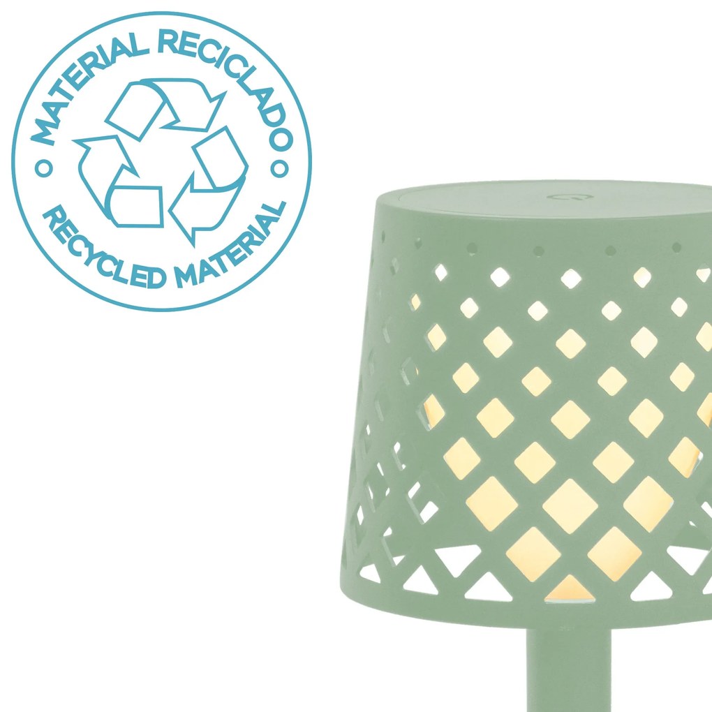 Pack x6 Candeeiros decorativos Bateria sem Cabos GRETITA TABLE LAMP HOTEL, CASA, JARDIM, RESTAURANTE, BAR VERDE