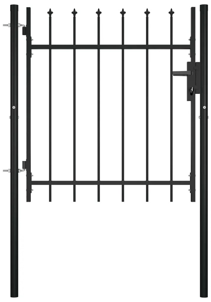 144358 vidaXL Portão de cerca com topo em lanças 100x75 cm