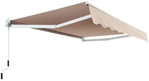 Toldo retrátil 245 x 200 cm com manivela manual para parede, porta, janela Bege