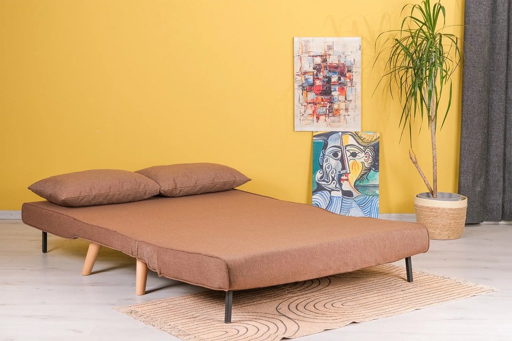 Sofá-Cama 2 Lugares Folde – Castanho – 120 x 79 x 80 cm