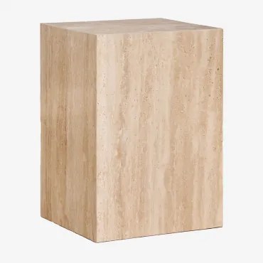 Pack De 2 Mesas De Cabeceira 35x35 Cm Em Pedra Natural Aluret Travertino - Sklum
