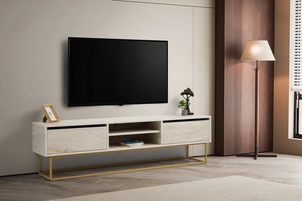 Móvel de TV Escape – Travertine Gold – 180 cm x 50 cm x 40 cm