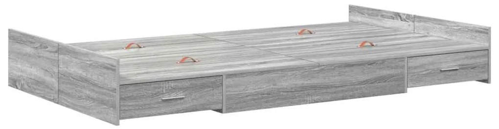 Cama com armazenamento Grey Sonoma Sonoma cinzento 120 x 190 cm