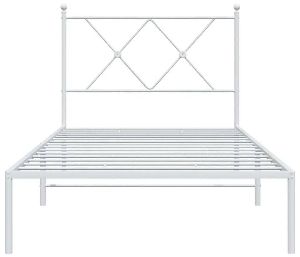 Estrutura de cama com cabeceira 90x200 cm metal branco