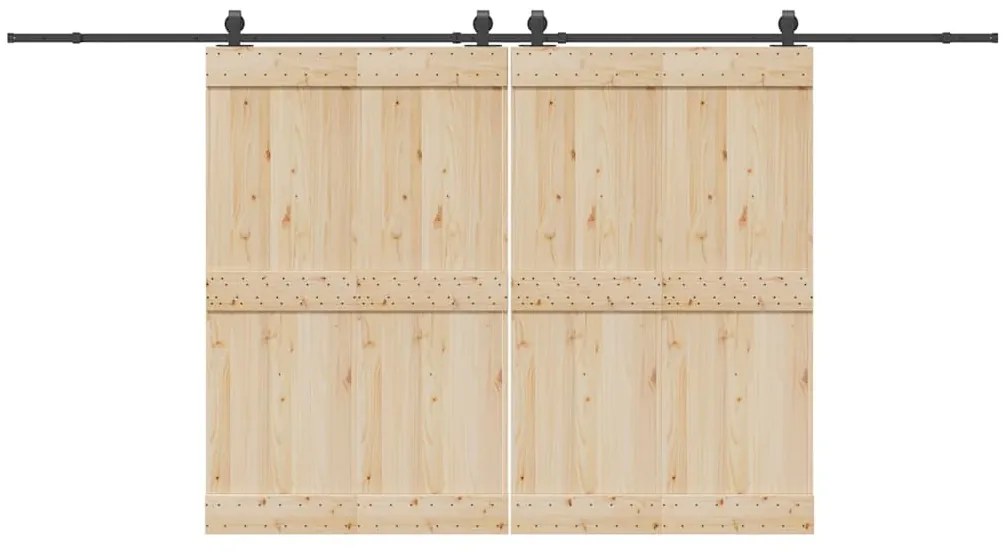 Kit de ferragens para porta deslizante 427 cm aço preto