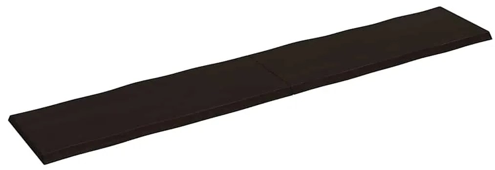 Tampo de mesa com bordas vivas maciço tratado castanho-escuro