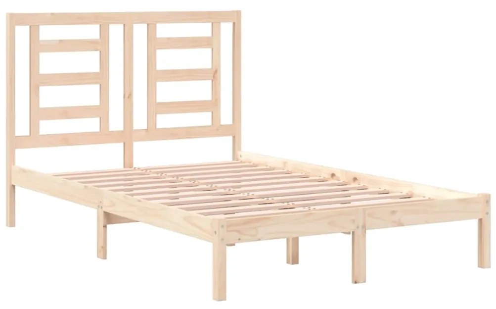 Estrutura de cama dupla pequena 4FT 120x190 cm madeira maciça