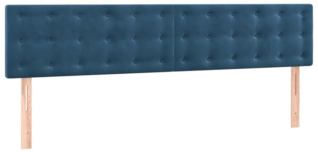 Cama com molas/colchão 160x200 cm veludo azul-escuro