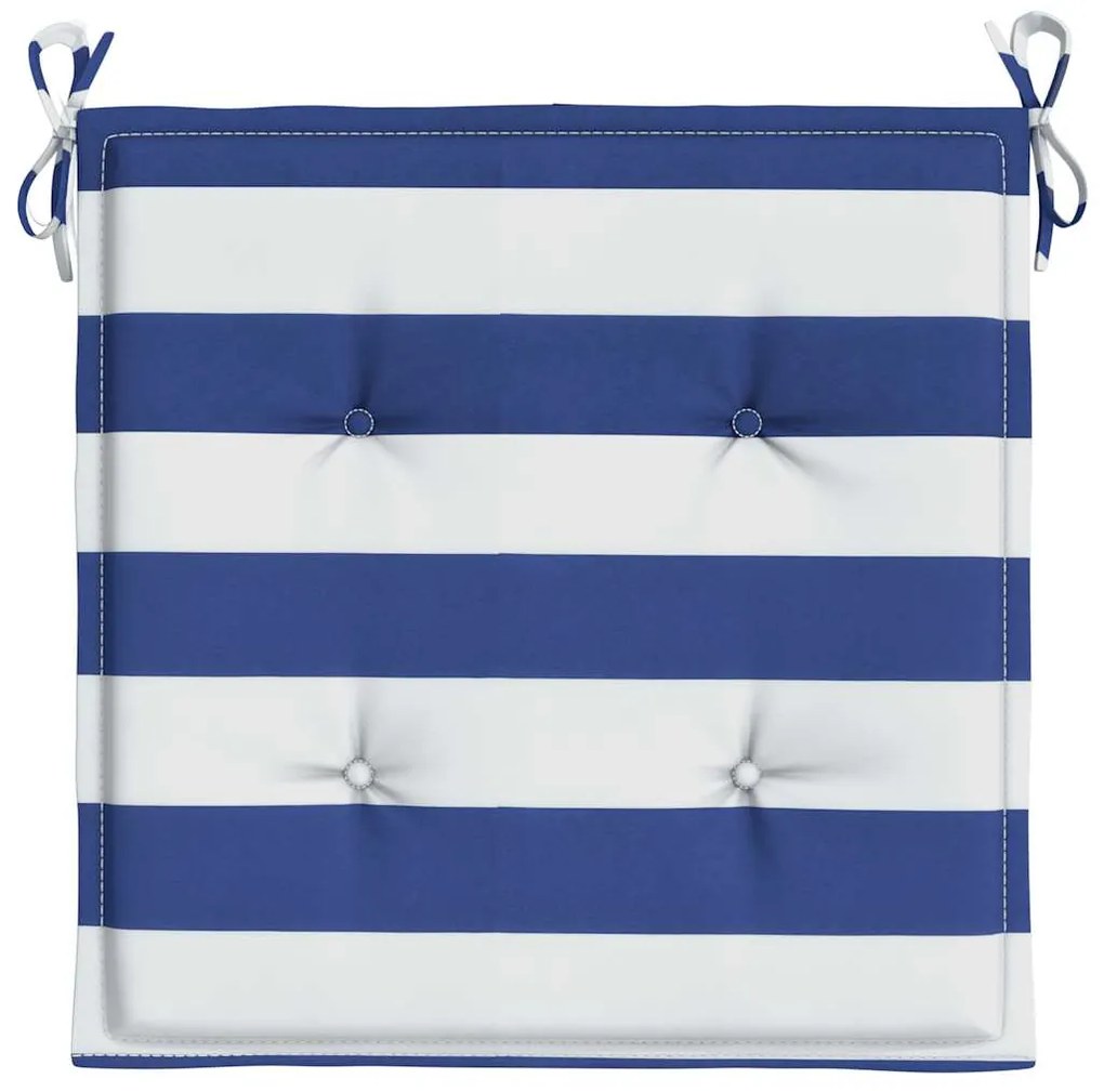 Almofadões p/ cadeira 2pcs 50x50x4 cm tecido riscas azul/branco