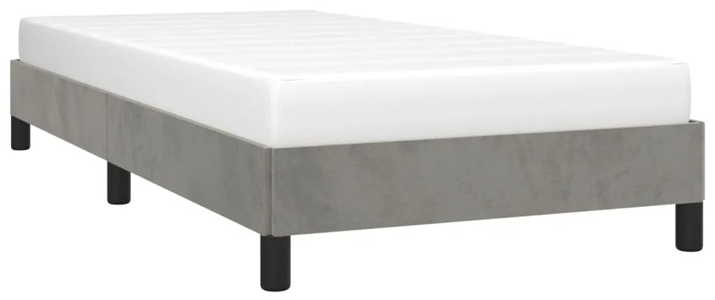 Estrutura de cama sem colchão 80x200 cm veludo cinzento-claro