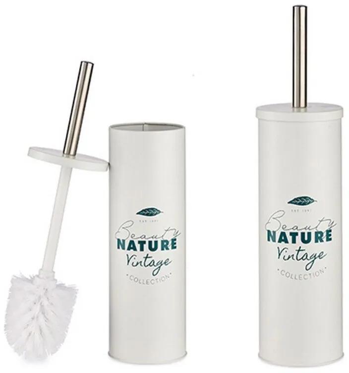 Porta-escova Nature Branco Plástico Aço (9,5 x 37,5 x 9,5 cm)