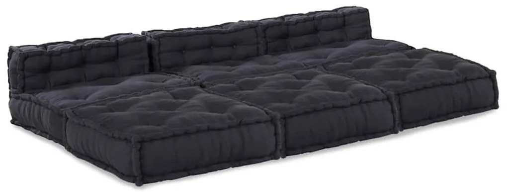 Puffs Modulares 4 pcs Tecido Antracite