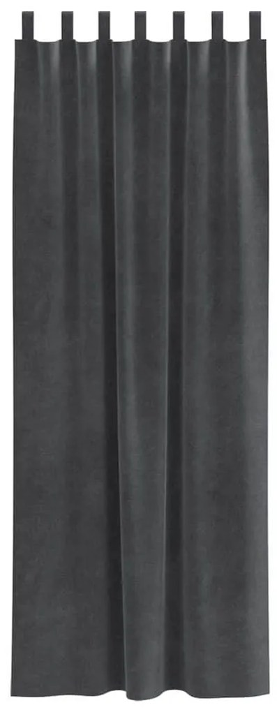 Cortinas Blackout vidaXL com Laços para Pendurar 2 pcs Veludo Cinza Cl
