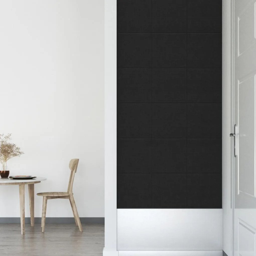 Painel de parede 12 pcs 30x30 cm tecido 1,08 m² preto