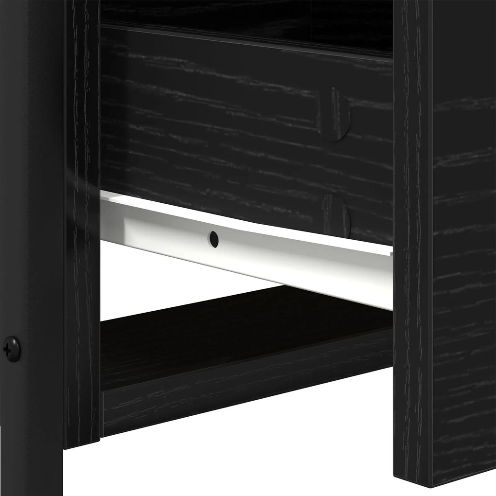 Cômoda de Cabeceira vidaXL Carvalho Preto 44x45x60 cm Madeira de engen