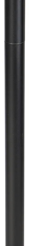 Candeeiro de pé romântico preto com cúpula floral 40 cm - Simplo Clássico / Antigo