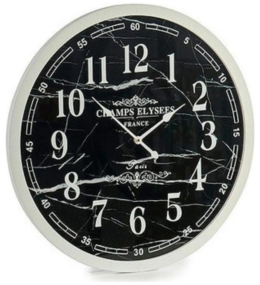 Relógio de Parede Branco Preto (3,5 x 60 x 60 cm)