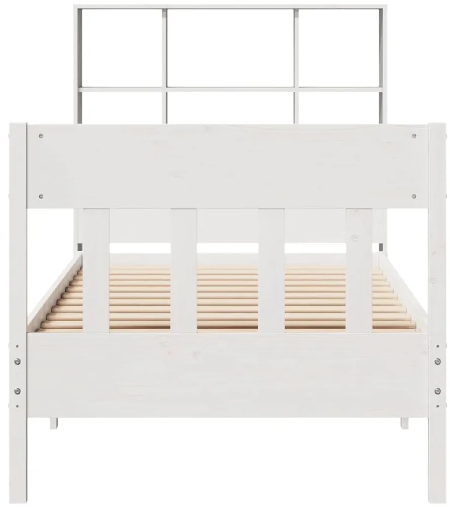 Cama sem colchão 90x190 cm madeira de pinho maciça branco