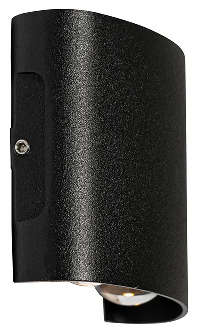 Candeeiro de parede exterior preto com LED 4 luzes IP54 - Silly Moderno