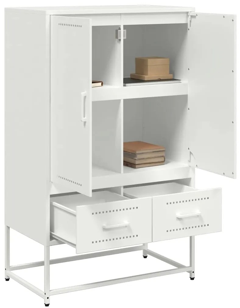 Móvel alto 68x39x111,5 cm aço branco