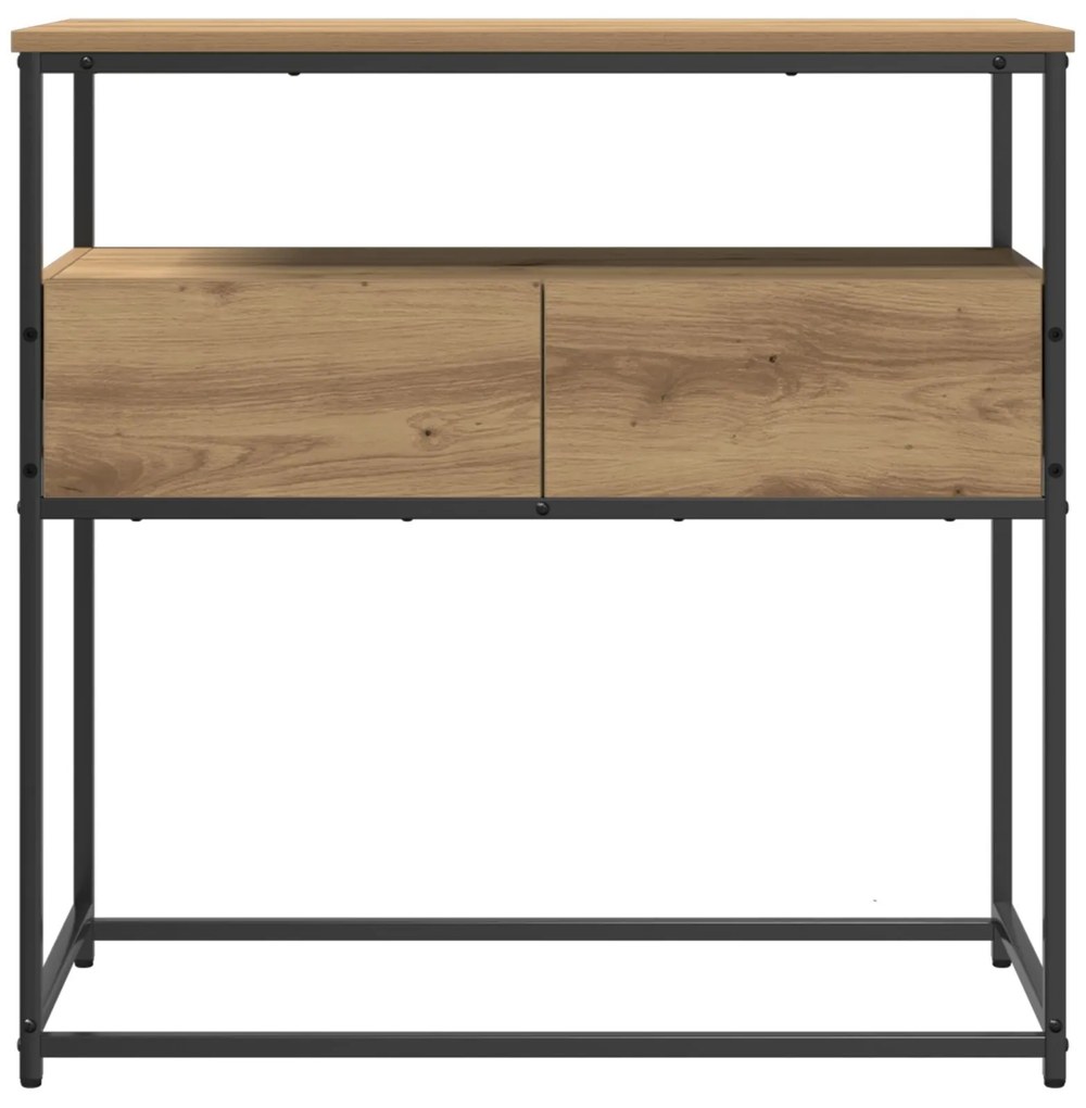 Mesa de Consola vidaXL Carvalho Artisan 75x40x75 cm Madeira Derivada e