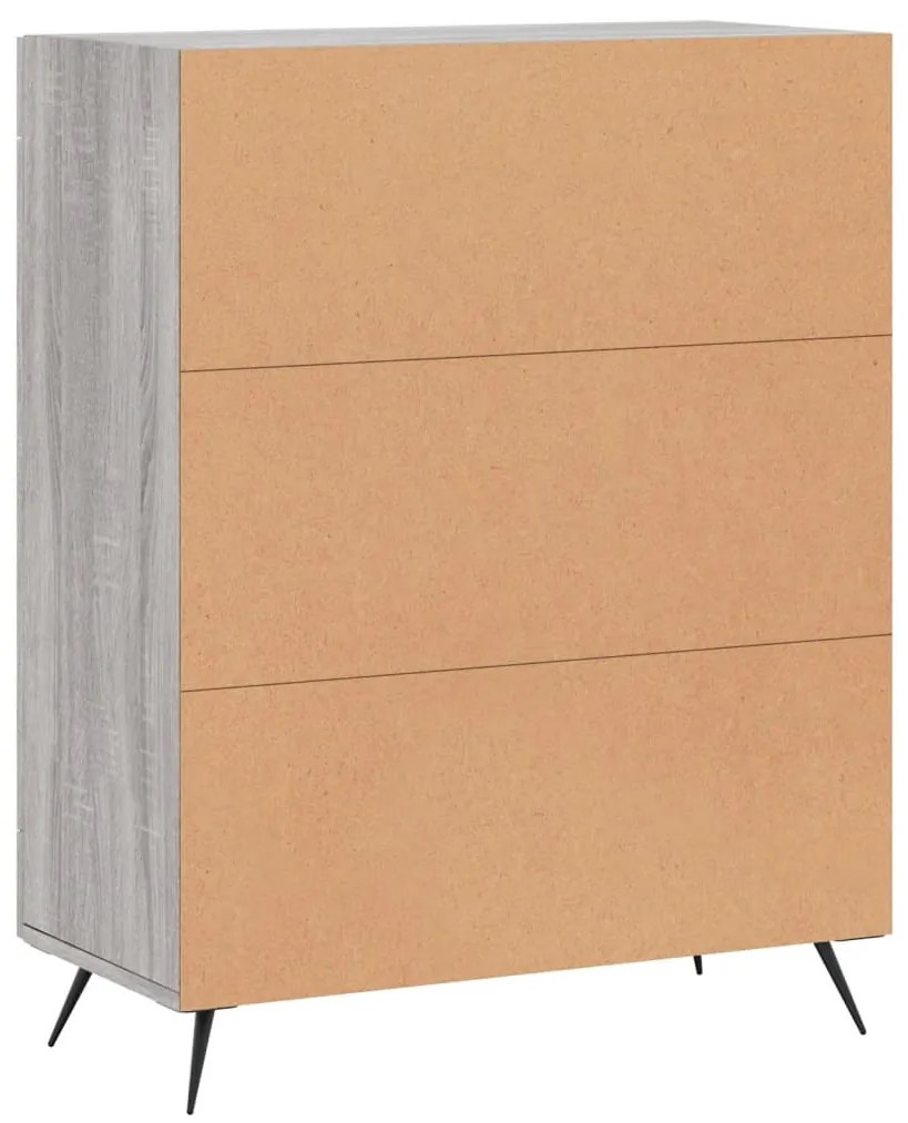 Aparador 69,5x34x90 cm derivados de madeira cinzento sonoma