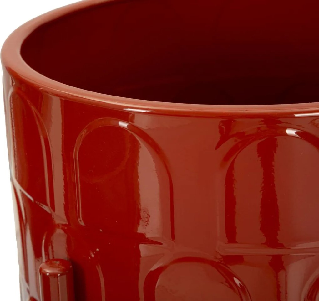CONJUNTO DE 3 VASOS ARCHY VERMELHO Ø 36X56,5-30X48,5-24X37,5 (PLANTAS NÃO INCLUIDAS)