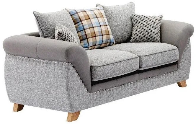 Sofá CAMBRIDGE 2 Lugares em Tecido Cinza e Cinza Claro – 187x86x74 cm