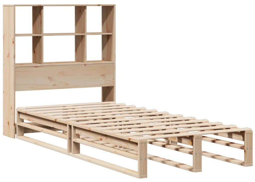Cama com estante sem colchão 100x200 cm madeira maciça