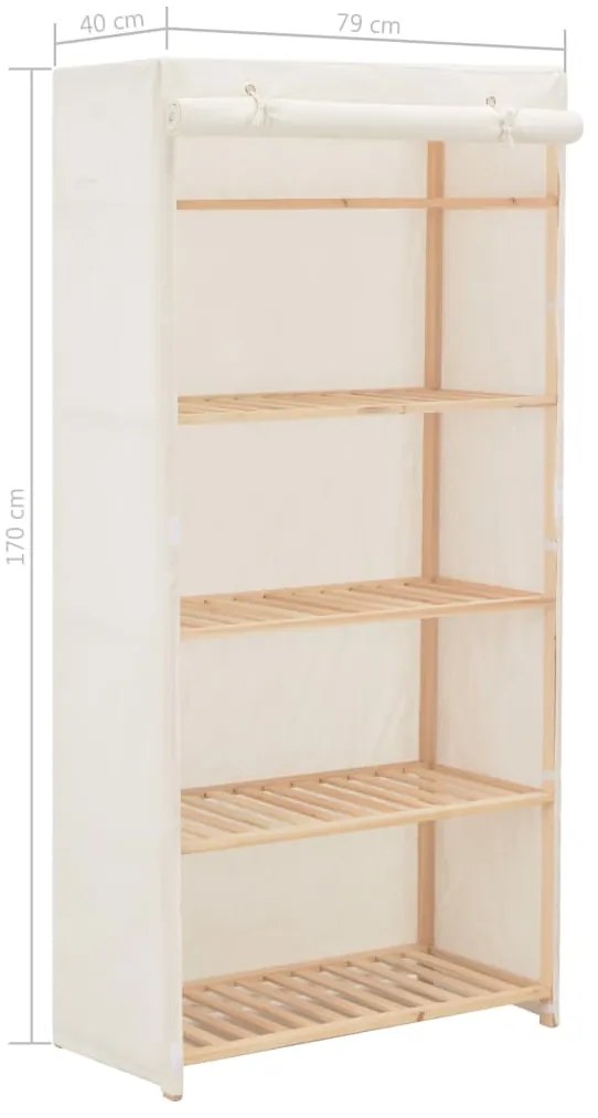 Roupeiro 79x40x170 cm tecido branco