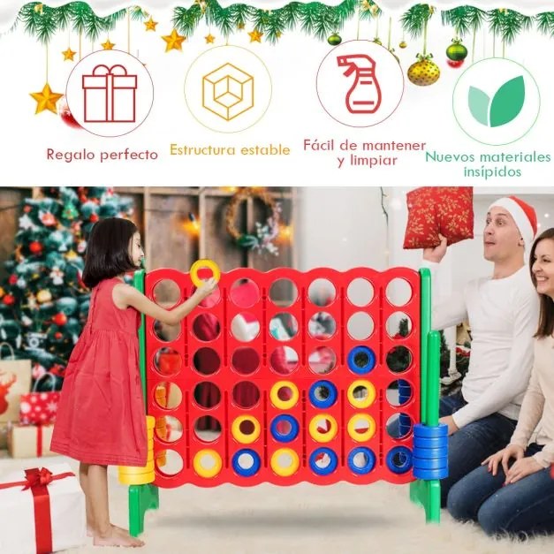Jogo gigante Conecta 4 para interior e exterior para crianças e adultos 120 x 42 x 104 cm Verde