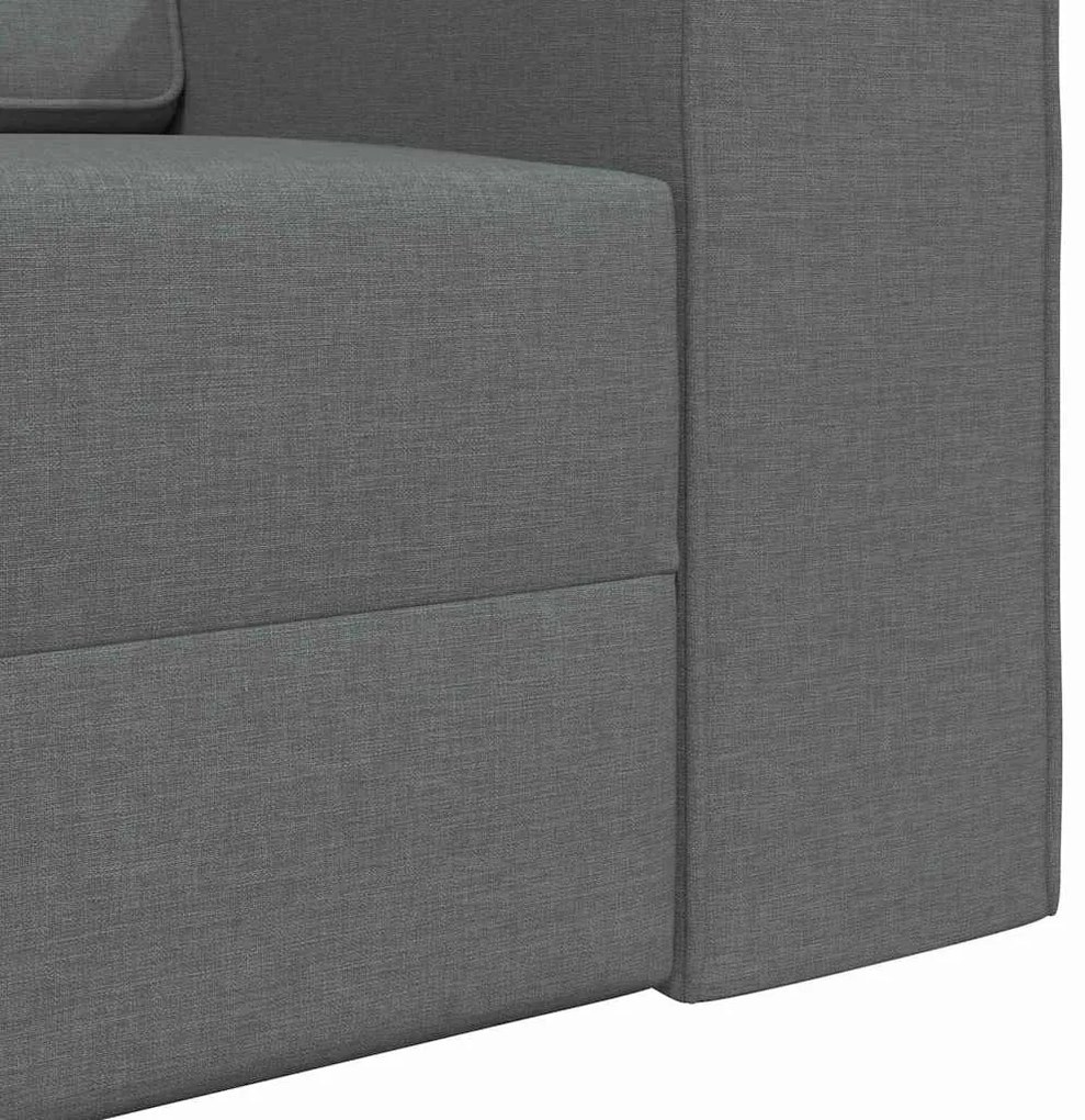 Sofá Cama de Chão 2 em 1 Cinza Escuro 245x150x60.5 cm Tecido