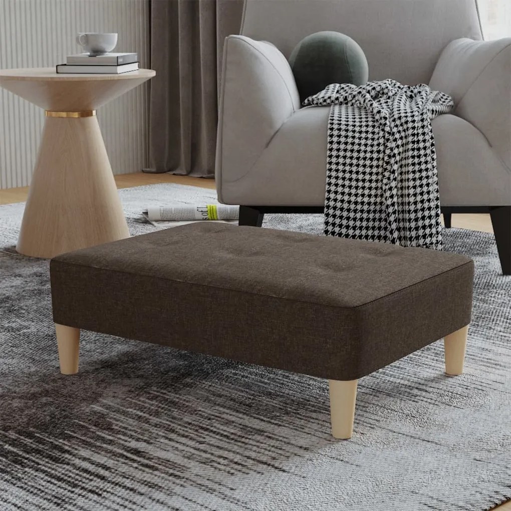 337720 vidaXL Apoio de pés 78x56x32 cm tecido castanho-escuro