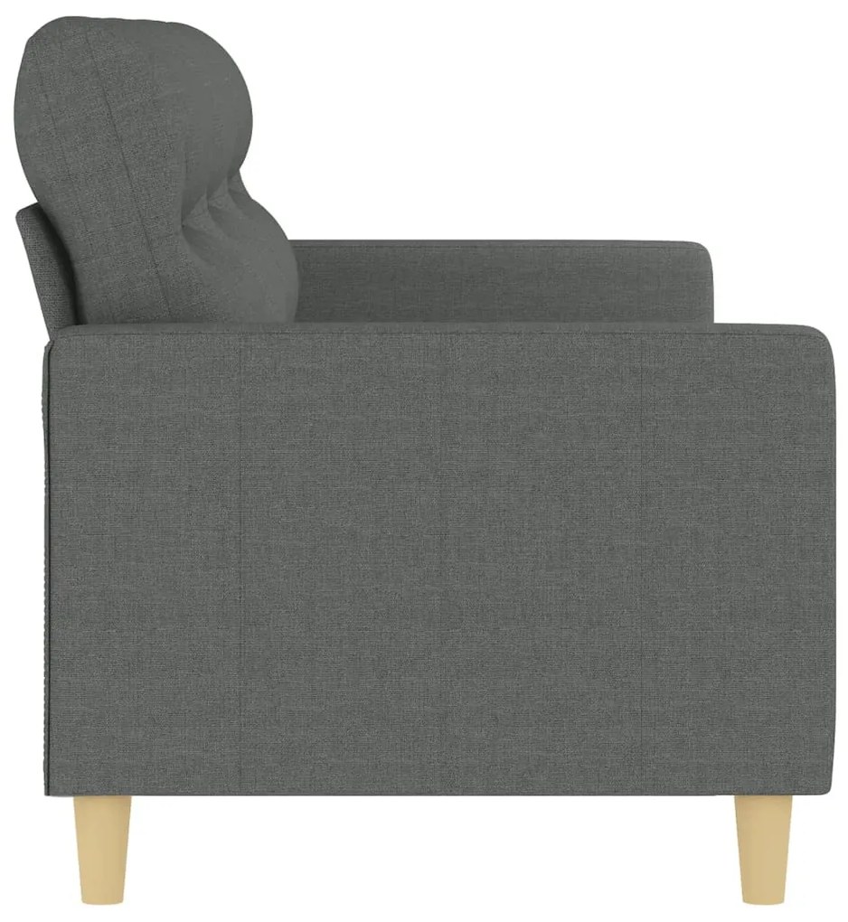Sofá de 3 lugares 180 cm tecido cinza-escuro