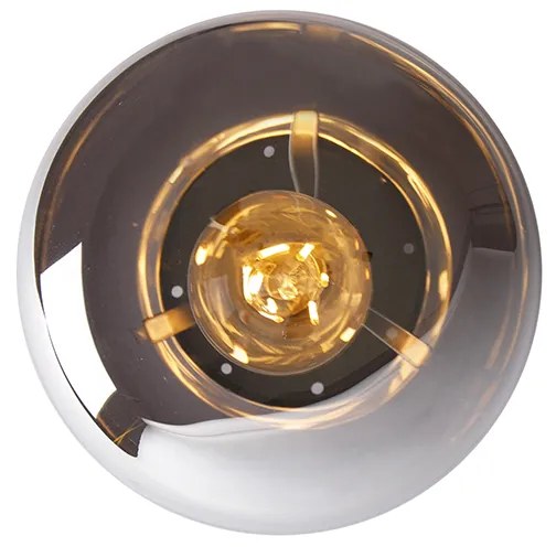 Candeeiro de teto design preto com vidro fumê - Bliss Design