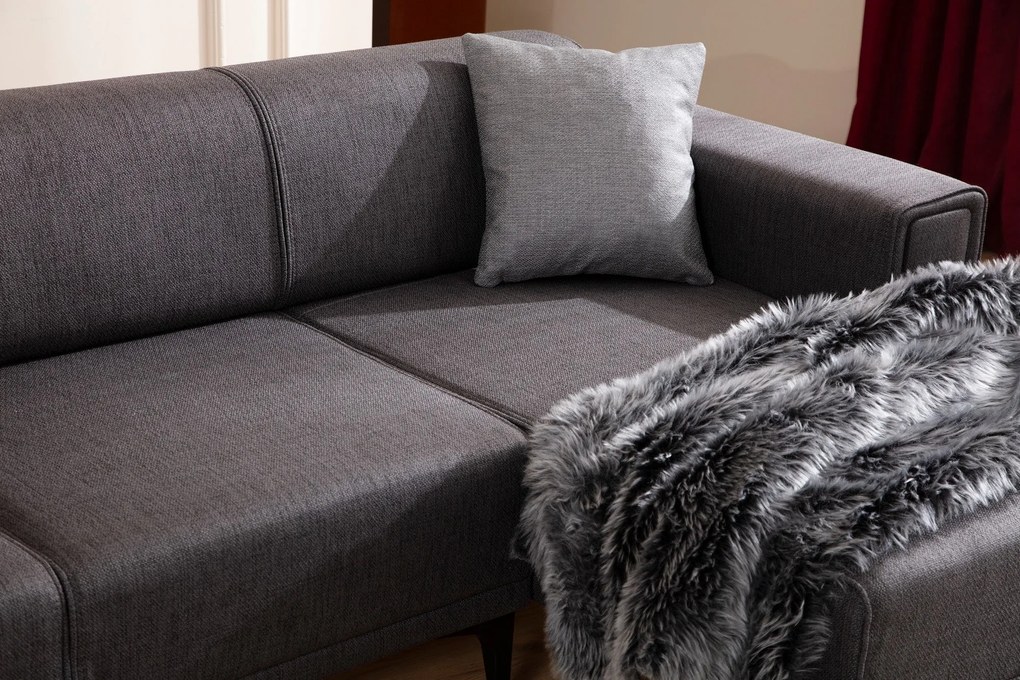 Sofá-Cama de Canto Horizon – Cinzento Escuro – 250x140 cm