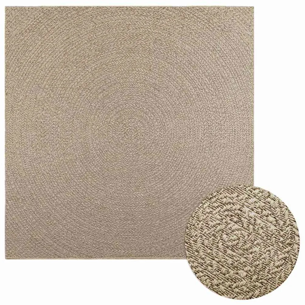 vidaXL Tapete ZIZUR bege 200x200 cm aspeto de juta interior e exterior