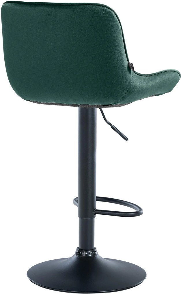 Banco alto em veludo com estrutura preta 85-106 x 49 x 51 cm verde