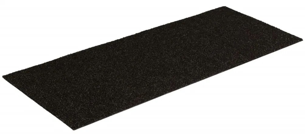 Tapetes escada adesivos retang. 15 pcs 60x25 cm castanho-escuro