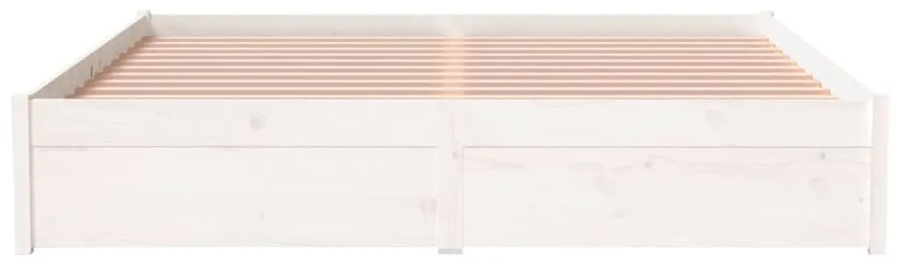 Estrutura de cama 160x200 cm madeira maciça branco