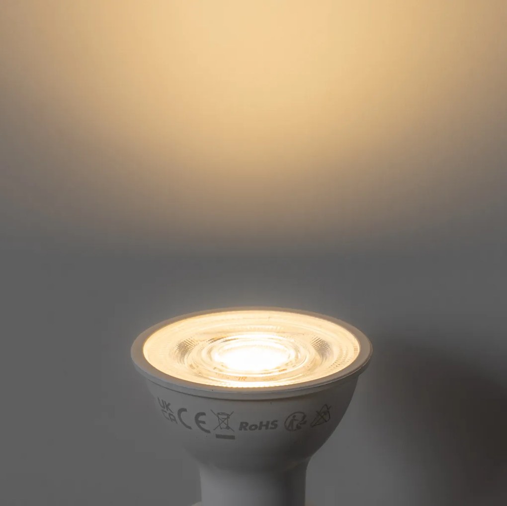 Conjunto de 5 lâmpadas LED GU10 50mm transparentes 7,5W 800 lm 3000K