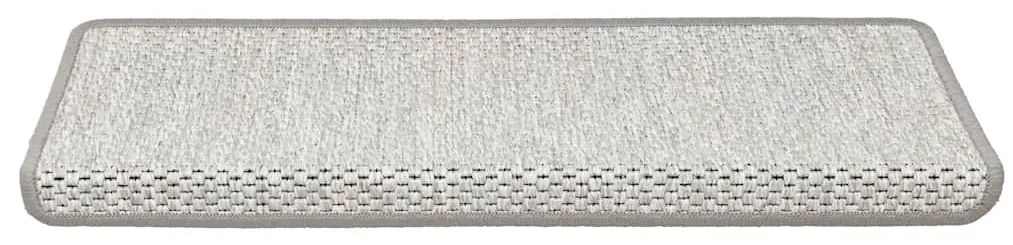 Tapetes escada adesivos aspeto sisal 15pcs 65x21x4 cm platinado