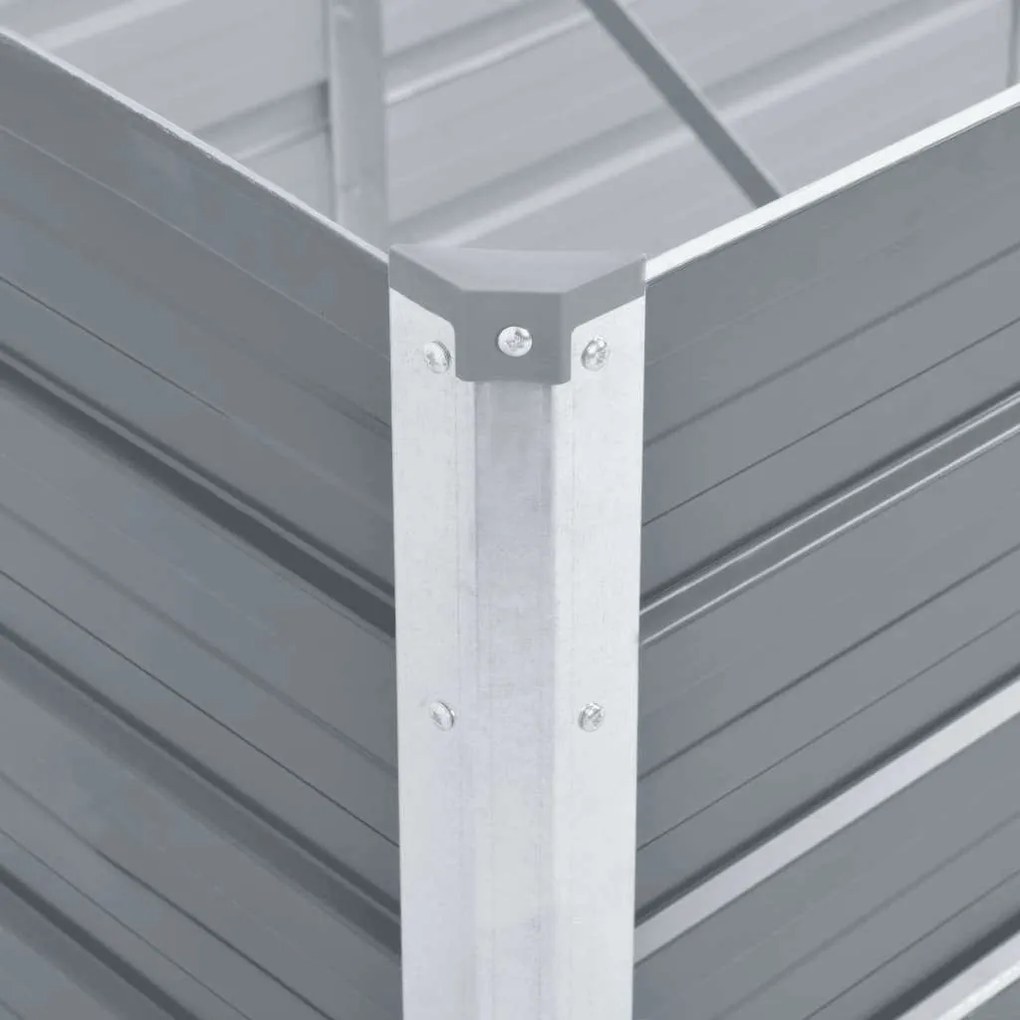 Canteiro elevado de jardim aço galvanizado 160x40x45cm cinzento