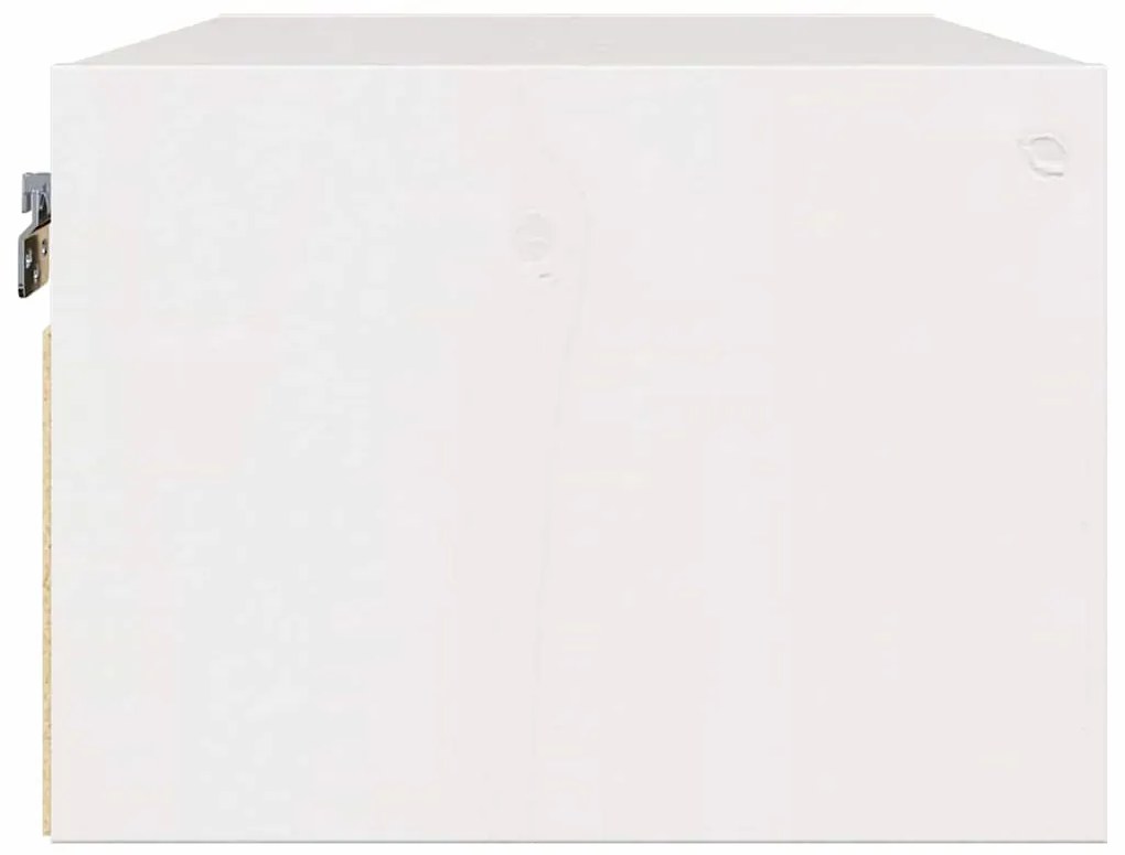 Mesa de Cabeceira Montada na Parede com gaveta 2 pcs Branco