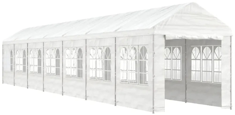 Gazebo com telhado 15,61x2,28x2,69 m polietileno branco