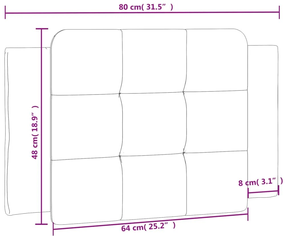 Almofadão de cabeceira 80 cm couro artificial preto