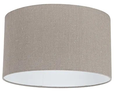 Abajur de algodão Taupe com interior branco 35/35/20 Moderno